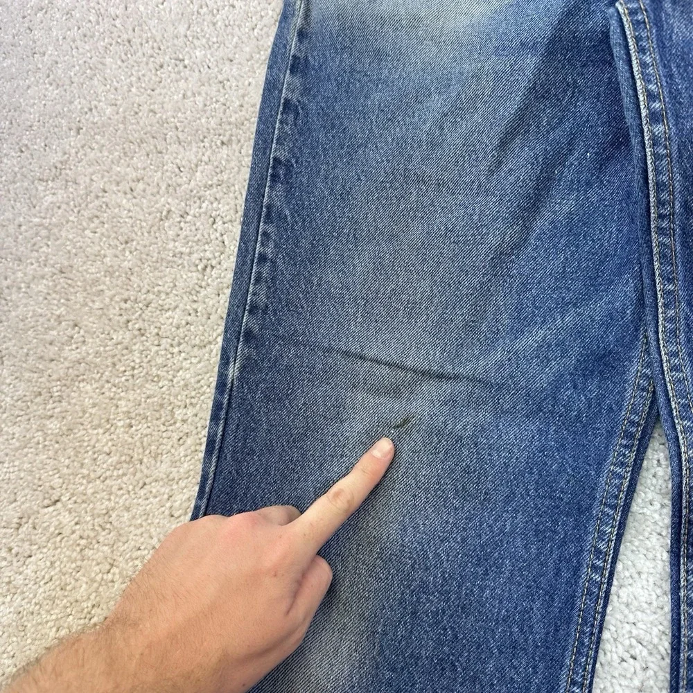 Vintage Levis 517 Boot Cut Jeans Men 36x32 Blue Medium Wash Made in USA Distress